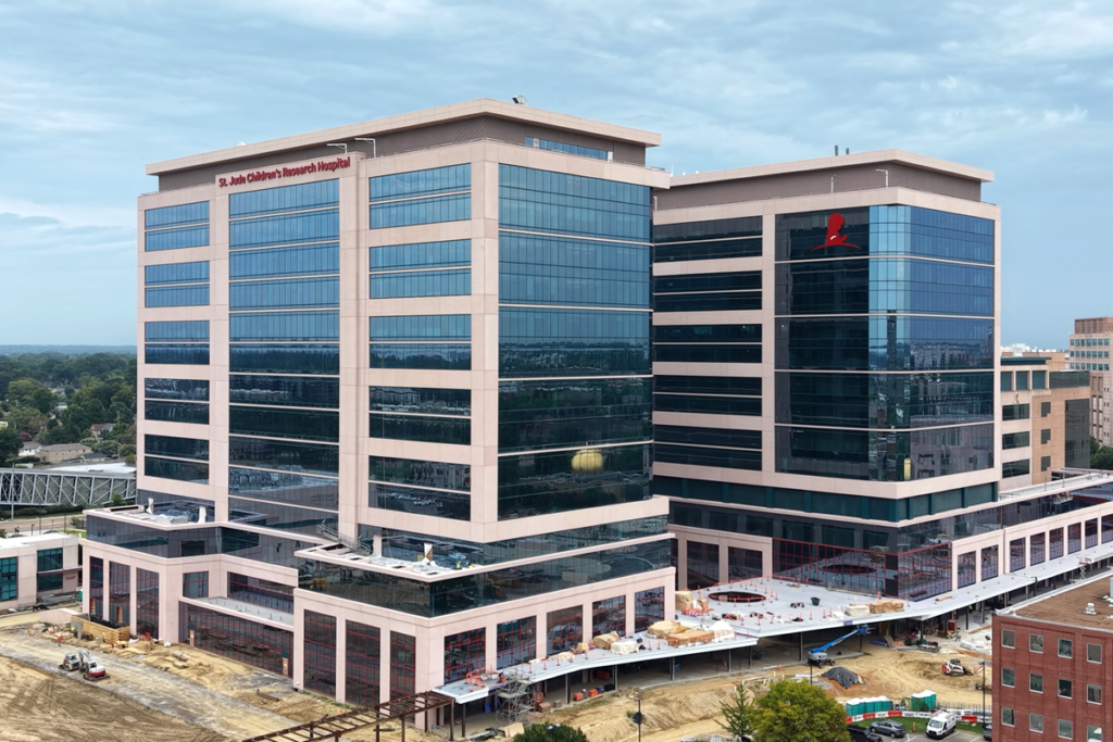 Fire protection work at St. Jude Children's Research Hospital in Memphis, Tennessee