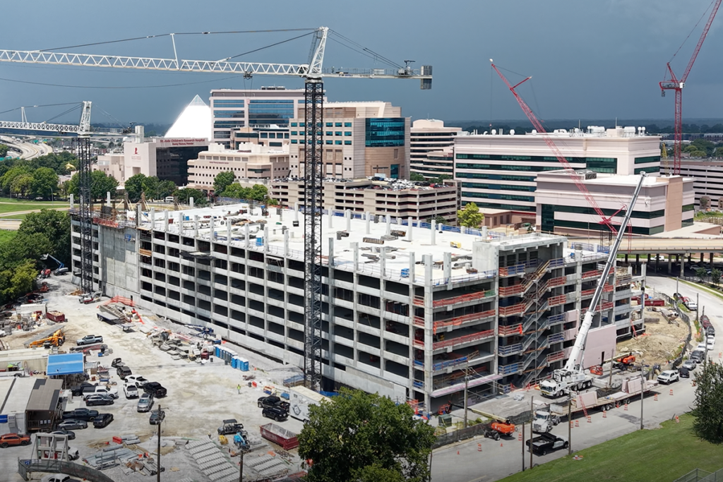 St. Jude Parking Garage East in Memphis, protected by dry pipe sprinkler systems